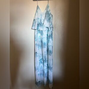 Mossimo Supply Co. Blue and White Patterned Maxi Dress